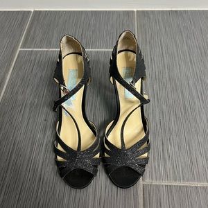 glittery black betsy johnson heels